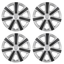 Conjunto de 4 texturas de prata e molde Hubcaps I1MOTOR de 16 polegadas