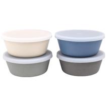 Conjunto de 4 tigelas infantis de bambu Weesprout com tampas, 300 ml, lavável na máquina de lavar louça