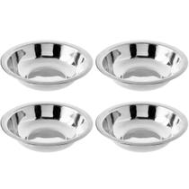 Conjunto de 4 Tigelas Inox Fundas 350ml Bowls Hercules Cumbucas Redondas 16cm Conjunto de 4 Tigelas Inox Fundas 350ml Bowls Hercules Cumbucas Redondas 16cm