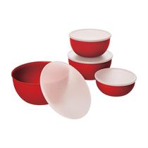 Conjunto de 4 tigelas Prep Bowls KitchenAid com tampas Empire Red