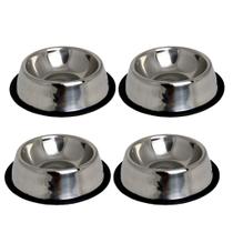 Conjunto de 4 Unidades de Tigela Comedouro Inox 600mL Para Cachorros Conjunto de 4 Unidades de Tigela Comedouro Inox 600mL Para Cachorros