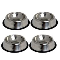 Conjunto de 4 Unidades de Tigela Comedouro Inox 600mL Para Cachorros