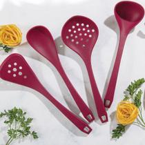 Conjunto de 4 Utensílios Silicone Design Púrpura Le Cook