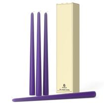 Conjunto de 4 velas cônicas roxas Pickood de 12" sem fumaça