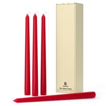 Conjunto de 4 velas vermelhas cônicas Pickood de 10 polegadas sem perfume Conjunto de 4 velas vermelhas cônicas Pickood de 10 polegadas sem perfume