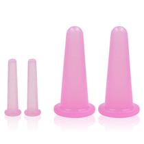 Conjunto de 4 Ventosas Faciais KRISMYA - Silicone Natural Rosa