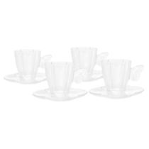 Conjunto De 4 Xícara Com Pires 180ml Butterfly Café Da Manhã