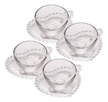 Conjunto De 4 Xícaras E Pires De Coração Café Mesa Posta