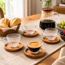 Conjunto de 4 Xícaras Montecarlo Cafe Cristal c/ Pires 80ml