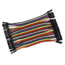 Conjunto de 40 Jumper Fio Conector Fêmea Fêmea para Protoboard - 10 cm