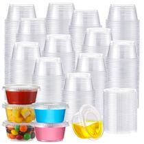Conjunto de 400 copos Jello Shot Cups AOZITA de 60 ml com tampas, seguros para alimentos