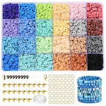 Conjunto De 4200 Peças De Miçangas De Argila Polimérica Em 24 Cores Para Confecção De Joias, Conjunto De 4200 Peças De Miçangas De Argila Polimérica Em 24 Cores Para Confecção De Joias,