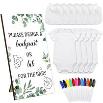 Conjunto de 43 Peças Baby Bibs Bodysuit Panitay com Placa de Madeira