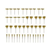 Conjunto De 45 Escovas De Copo De Latão Com Fio De Aço, Haste De 3mm, Para Ferramenta Rotativa
