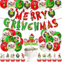 Conjunto de 47 unidades de decorações de Natal TTDQ Merry Grinchmas Conjunto de 47 unidades de decorações de Natal TTDQ Merry Grinchmas