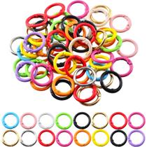 Conjunto de 48 Mosquetões Redondos Coloridos KJML DIY Conjunto de 48 Mosquetões Redondos Coloridos KJML DIY