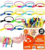 Conjunto de 48 pulseiras com zíper Fidget Toys UpBrands Friendship