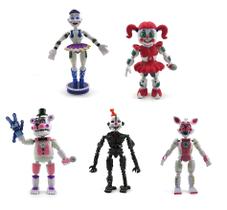 Conjunto de 5 Action Figures Toysvill FNAF Sister Location com Acc