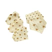 Conjunto De 5 Babadores Para Bebês Recém-Nascidos, Absorventes, De Algodão E Linho Com 4 Camadas,