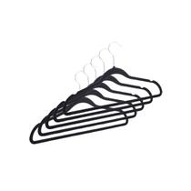 Conjunto de 5 cabides de plastico aveludado preto lyor Conjunto de 5 cabides de plastico aveludado preto lyor