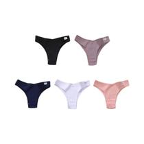 Conjunto De 5 Calcinhas De Algodão Femininas Estilo Brasileiro Com Cintura Em V E Costas Em T, Roupa