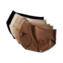 Conjunto De 5 Calcinhas Femininas De Algodão Com Cintura Média, Respiráveis E Elásticas, Cores