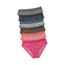 Conjunto De 5 Calcinhas Femininas Sem Costura De Cintura Baixa Com Estampa De Leopardo, Material
