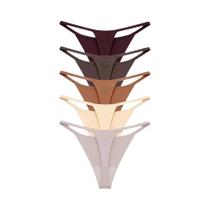 Conjunto De 5 Calcinhas G-String T-Back Femininas Sexy De Cintura Baixa Ultrafinas Respiráveis Sem