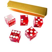 Conjunto de 5 Casino Dice Yuanhe Grade AAA Precision 19 mm - Vermelho