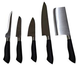 Conjunto de 5 Facas de Cozinha Em Aço Inoxidável Faqueiro