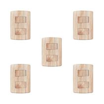 Conjunto de 5 Interruptores 2 Teclas Simples Modular Placa 4x2 Pluzie Bege