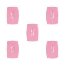 Conjunto de 5 Interruptores de 1 Tecla Simples com Placa 4x2