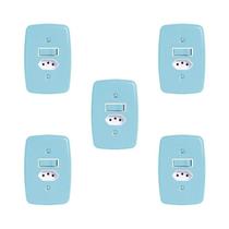Conjunto de 5 Interruptores de 1 Tecla Simples e Tomada 2p+t 20a , com Placa 4x2