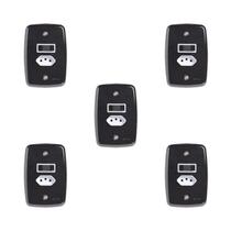 Conjunto de 5 Interruptores de 1 Tecla Simples e Tomada 2p+t 20a , com Placa 4x2 Conjunto de 5 Interruptores de 1 Tecla Simples e Tomada 2p+t 20a , com Placa 4x2