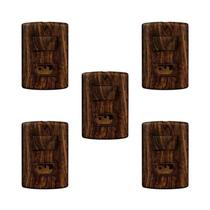 Conjunto de 5 Interruptores de 1 Tecla Simples e Tomada 2p+t 20a , Modular, com Placa 4x2 e Suporte