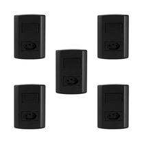 Conjunto de 5 Interruptores de 1 Tecla Simples e Tomada 2p+t 20a , Modular, com Placa 4x2 e Suporte Conjunto de 5 Interruptores de 1 Tecla Simples e Tomada 2p+t 20a , Modular, com Placa 4x2 e Suporte