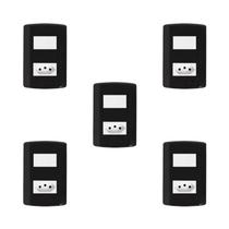 Conjunto de 5 Interruptores de 1 Tecla Simples e Tomada 2p+t 20a , Modular, com Placa 4x2 e Suporte