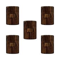 Conjunto de 5 Interruptores de 1 Tecla Simples, Modular, com Placa 4x2 e Suporte