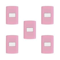 Conjunto de 5 Interruptores de 1 Tecla Simples, Modular, com Placa 4x2 e Suporte