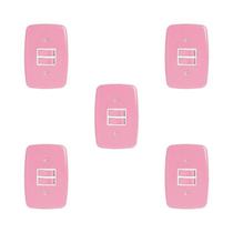 Conjunto de 5 Interruptores de 2 Teclas Simples com Placa 4x2