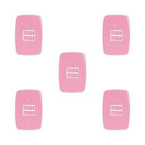 Conjunto de 5 Interruptores de 2 Teclas Simples com Placa 4x2