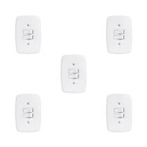 Conjunto de 5 Interruptores de 2 Teclas Simples com Placa 4x2