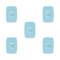 Conjunto de 5 Interruptores de 2 Teclas Simples com Placa 4x2