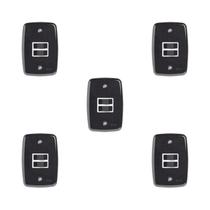 Conjunto de 5 Interruptores de 2 Teclas Simples com Placa 4x2