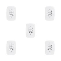 Conjunto de 5 Interruptores de 2 Teclas Simples e Tomada 2p+t 20a , com Placa 4x2