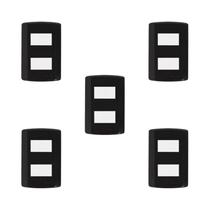 Conjunto de 5 Interruptores de 2 Teclas Simples, Modular, com Placa 4x2 e Suporte