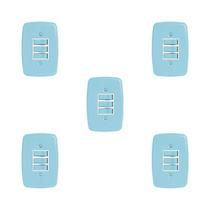 Conjunto de 5 Interruptores de 3 Teclas Simples com Placa 4x2