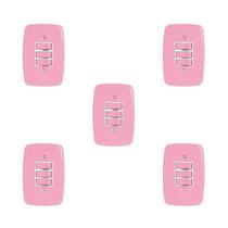 Conjunto de 5 Interruptores de 3 Teclas Simples com Placa 4x2
