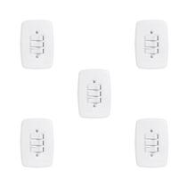 Conjunto de 5 Interruptores de 3 Teclas Simples com Placa 4x2 Conjunto de 5 Interruptores de 3 Teclas Simples com Placa 4x2