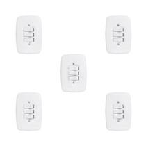Conjunto de 5 Interruptores de 3 Teclas Simples com Placa 4x2